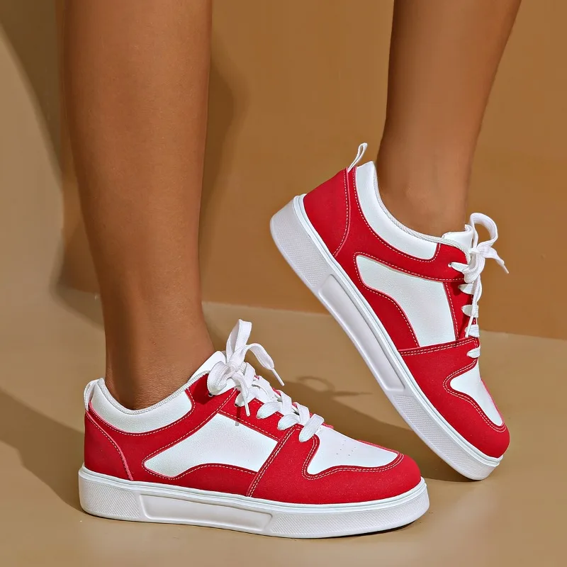 Vans Shoes Old Skool - 2024 Weiß Rot Sport-Skateschuhe für Damen,