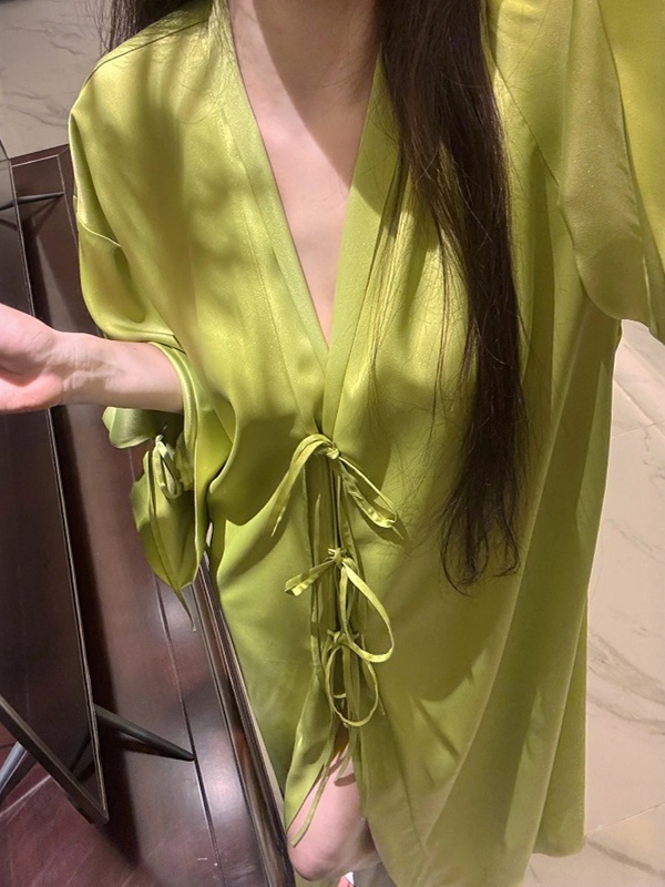 Robe Silk Women - Leichte, langärmlige, offene Strickjacke aus Eisseide