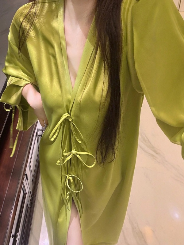 Leichte, langärmlige, offene S – Robe Silk Women Bewertung und Preis
